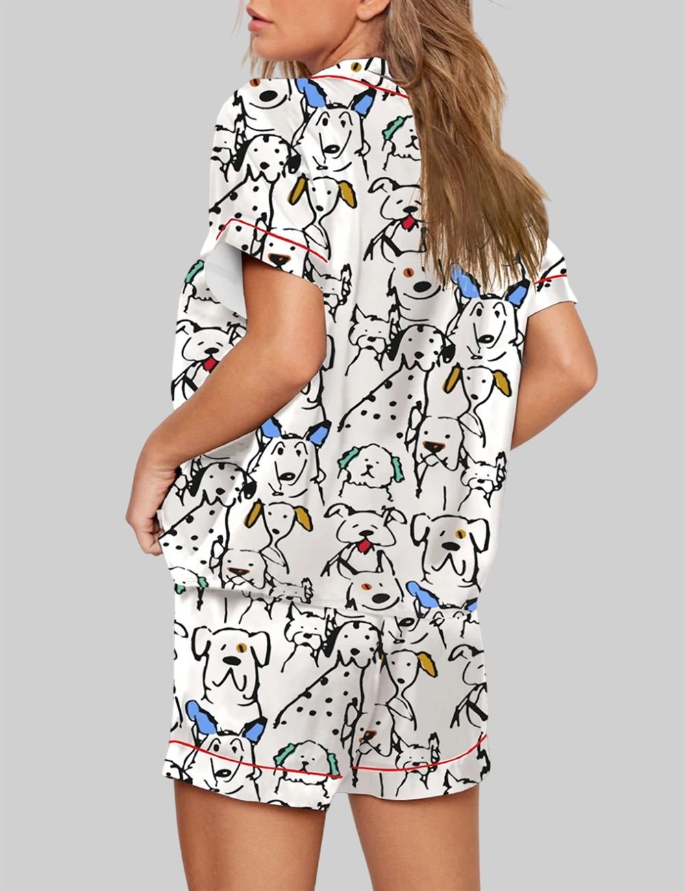 Alternative view of Color Pop Doodle Dogs Cute Dogs Print Pajama Set