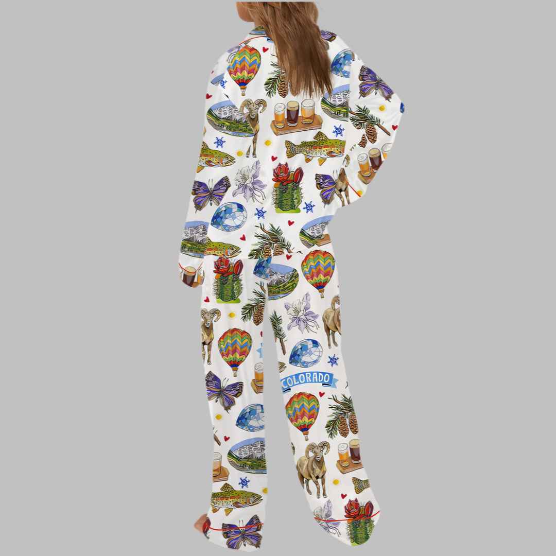 Colorado State Travel Satin Pajama Set - Image 3