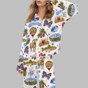 Colorado State Travel Satin Pajama Set
