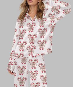 Colorful Coquette Glitter Christmas Satin Pajama Set