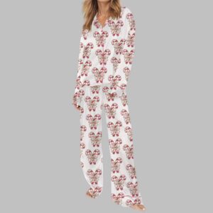 Alternative view of Colorful Coquette Glitter Christmas Satin Pajama Set