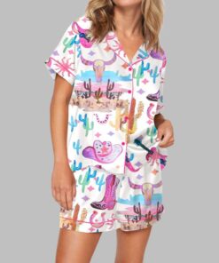 Colorful Cowgirl Pajama Set For Women