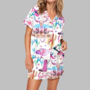 Colorful Cowgirl Pajama Set For Women
