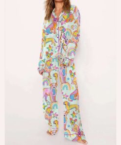 Alternative view of Colorful Dalmatian Print Pajama Set
