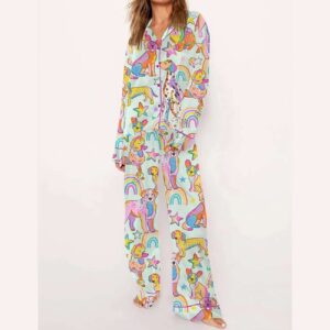 Alternative view of Colorful Dalmatian Print Pajama Set