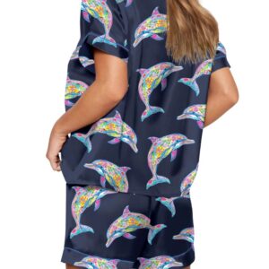 Alternative view of Colorful Dolphins Pajama Set For Women
