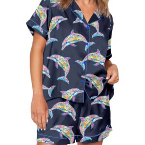Colorful Dolphins Pajama Set For Women
