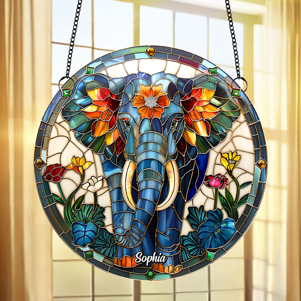 Colorful Elephant Suncatcher Ornament Personalized Decor Gifts 01hutn180725 - Image 4