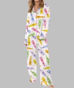 Alternative view of Colorful Topos Bottle Satin Pajama Set