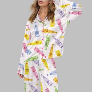 Colorful Topos Bottle Satin Pajama Set