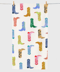 Colorful Western Cowboy Boot Beach Towel