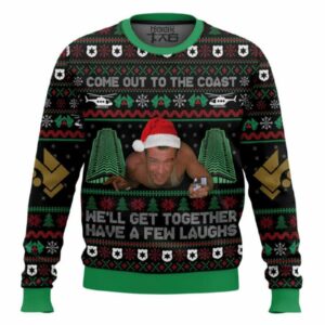 Come Out To The Coast Weâ€™ll Get Together Have A Few Laughs Die Hard Ugly Christmas Sweater