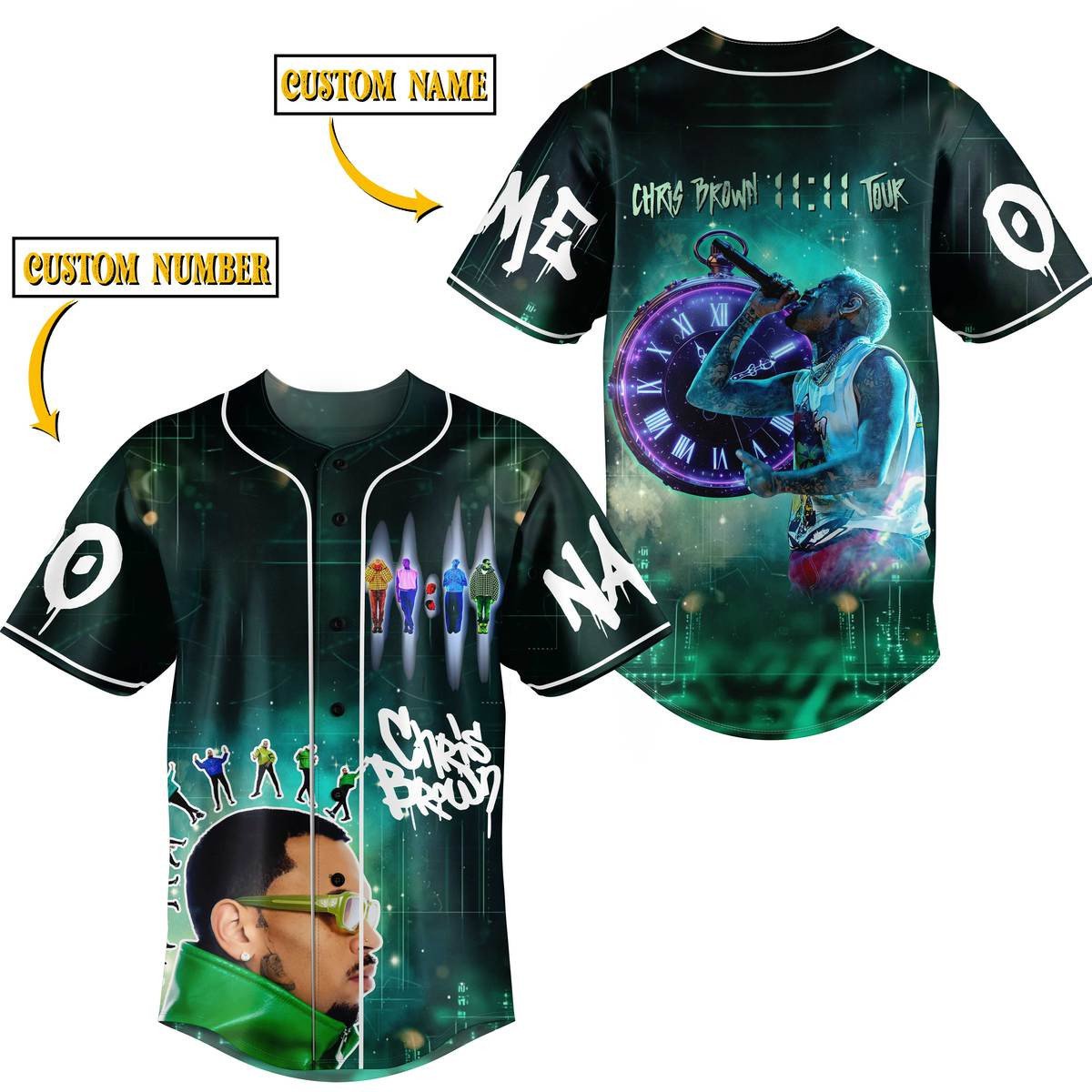 Personalized Chris Brown Music Tour 2025 Baseball Jersey, Chris Brown Baseball Jersey For Fans - Image 2