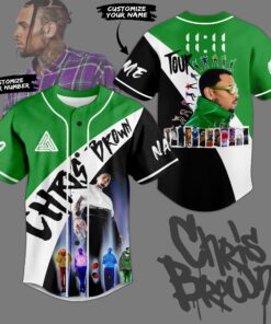 Alternative view of Chris Brown Music Tour 2025 Baseball Jersey, Chris Brown Baseball Jersey For Fans