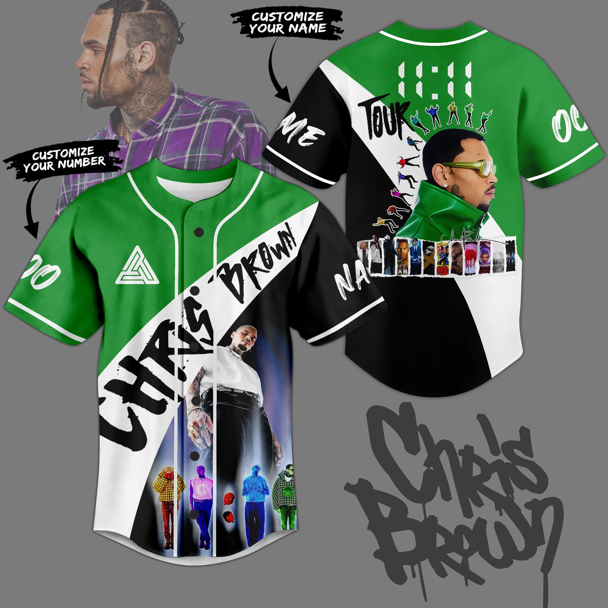 Chris Brown Music Tour 2025 Baseball Jersey, Chris Brown Baseball Jersey For Fans - Image 2