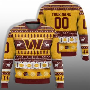 Commanders Football 2025 Ugly Christmas Sweater - Grishko.com