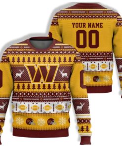Alternative view of Commanders Football 2025 Ugly Christmas Sweater 