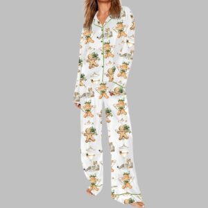 Alternative view of Cookie Wine Leopard Christmas Art Pajama Set