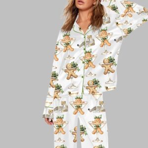 Cookie Wine Leopard Christmas Art Pajama Set