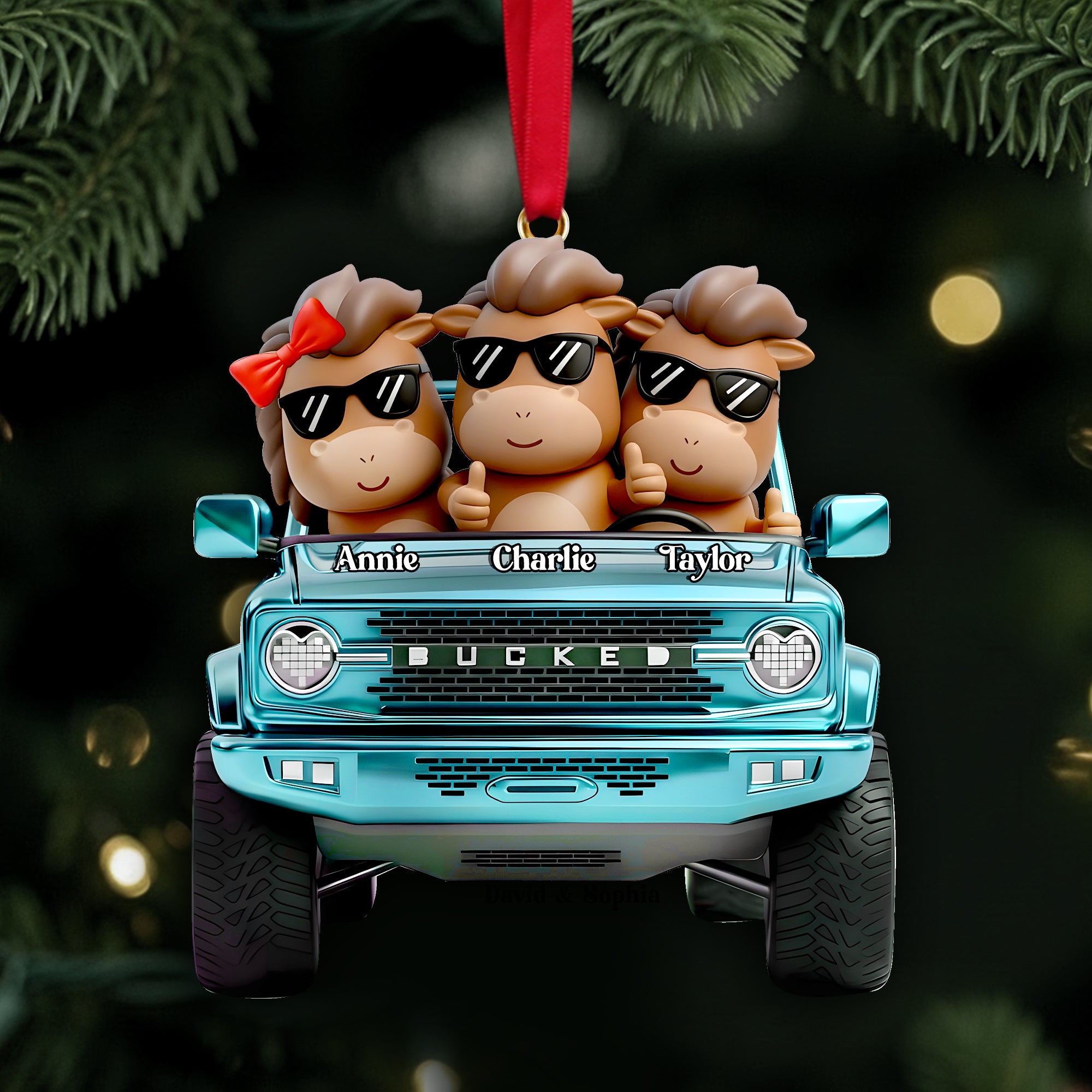 Alternative view of Cool Off-Road Bucking Gang Acrylic Ornament - Personalized Gifts For Off-road Lovers 01QHLU291025