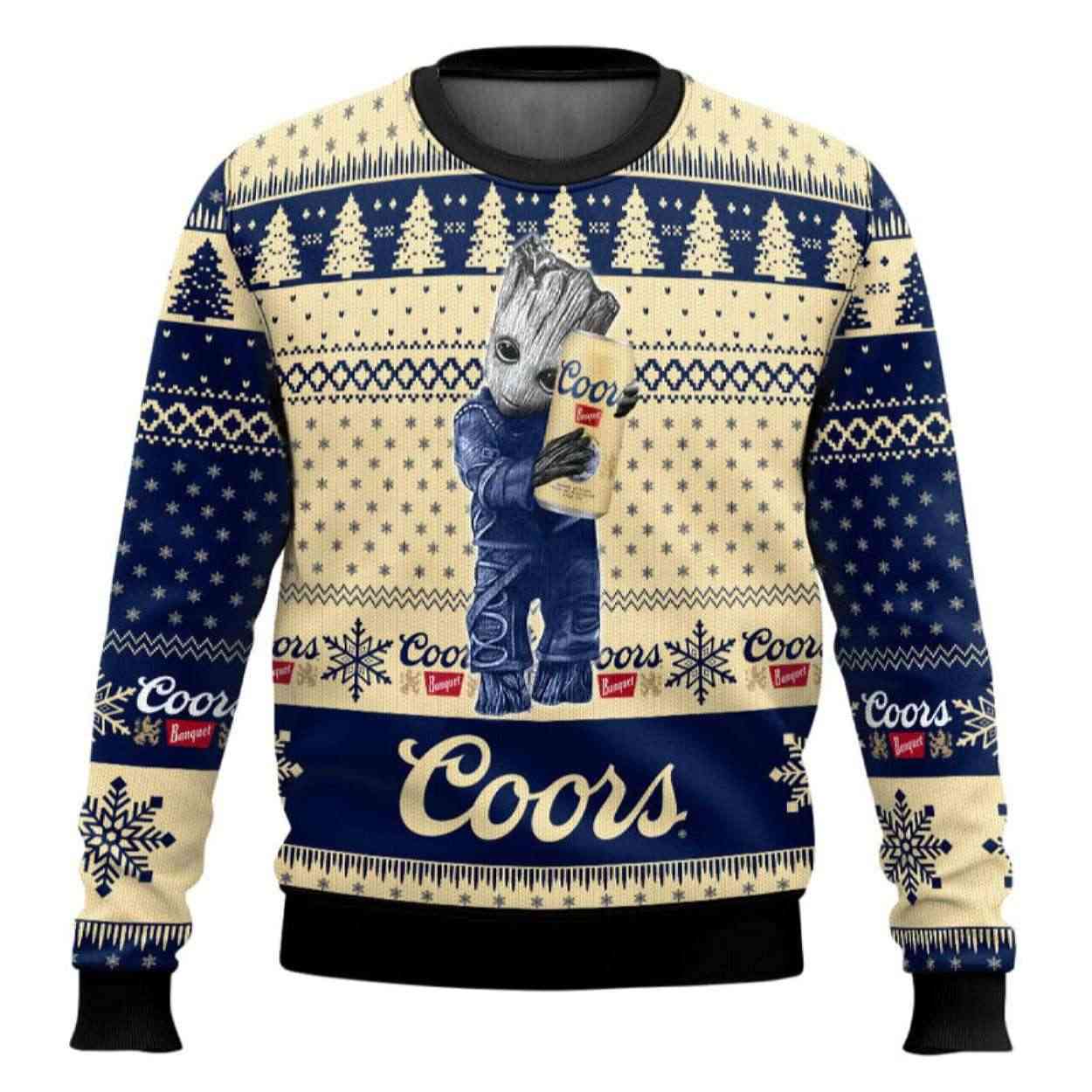 Coors Banquet Groot Ugly Christmas Sweater