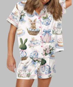 Coquette Chinoiserie Easter Satin Pajama Set