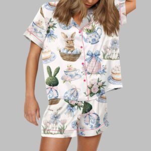 Coquette Chinoiserie Easter Satin Pajama Set
