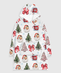 Coquette Christmas Flannel Blanket Hoodie