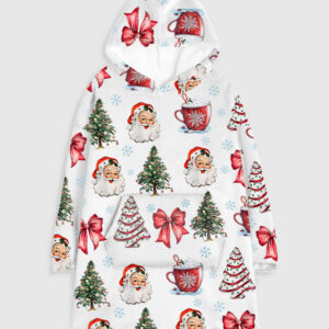 Coquette Christmas Flannel Blanket Hoodie