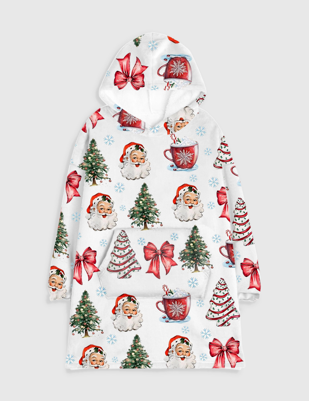 Coquette Christmas Flannel Blanket Hoodie