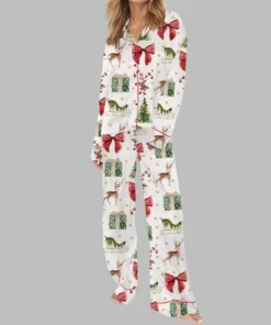 Alternative view of Coquette Christmas Holiday Satin Pajama Set