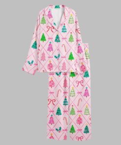 Alternative view of Coquette Christmas Tree Pink Pajamas Set