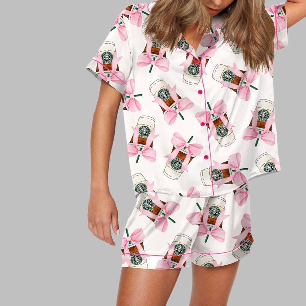 Coquette Coffee Pajama Set For Women - Image 2