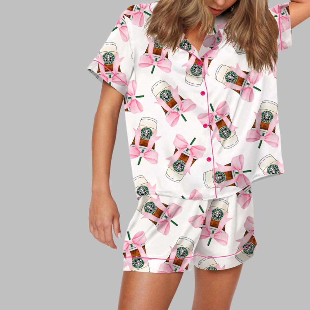 Coquette Coffee Pajama Set For Women - Image 2