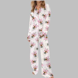 Alternative view of Coquette Coffee Satin Pajama Set