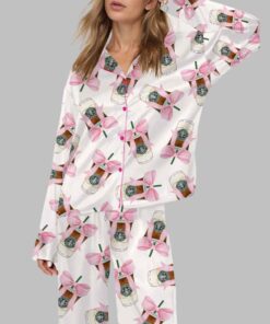 Coquette Coffee Satin Pajama Set