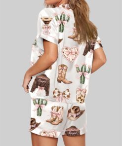 Alternative view of Coquette Cowgirl Howdy Highland Cow Pajama Set