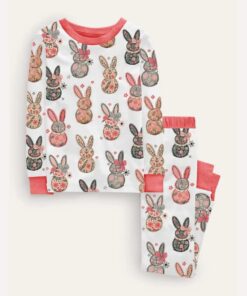 Coquette Easter Bunny Floral Pajama Set