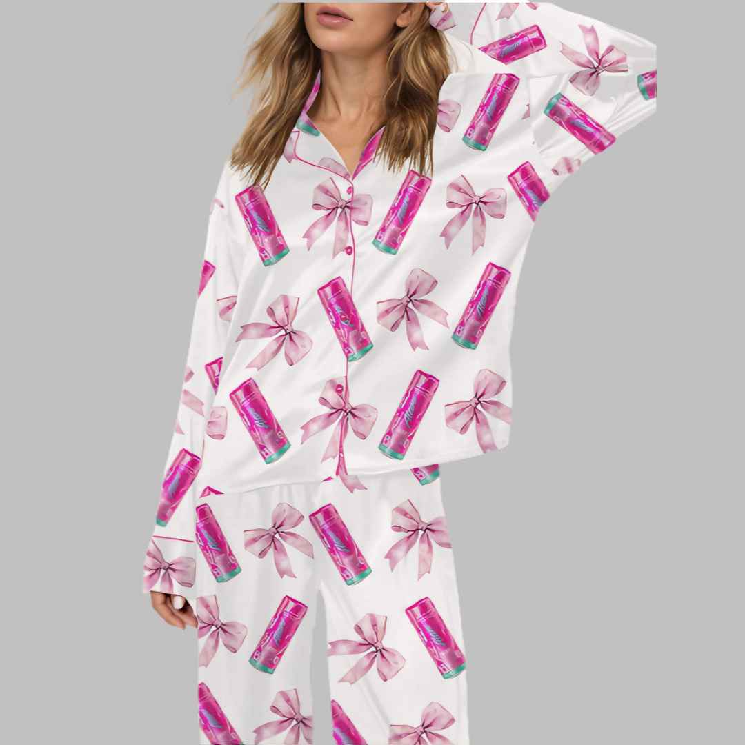 Coquette Energy Drinks Satin Pajama Set