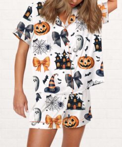 Coquette Halloween Silky Satin Pajama Set