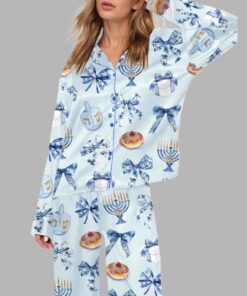 Coquette Hanukkah Silky Satin Pajama Set