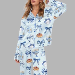 Coquette Hanukkah Silky Satin Pajama Set