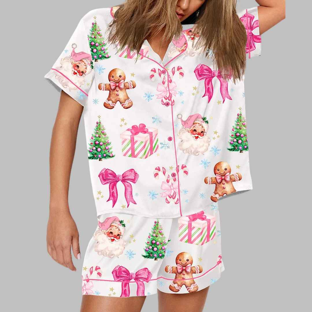 Coquette Santa Christmas Gift Pajama Set