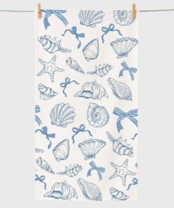 Coquette Seashell Coastal Summer Vibes Beach Towel