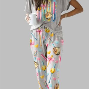 Alternative view of Coquette Softball Casual Pajama Set