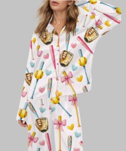 Coquette Softball Satin Pajama Set