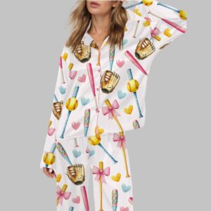 Coquette Softball Satin Pajama Set