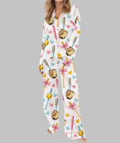 Alternative view of Coquette Softball Satin Pajama Set