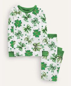 Coquette St. Patrick's Day Shamrock Bow Pajama Set