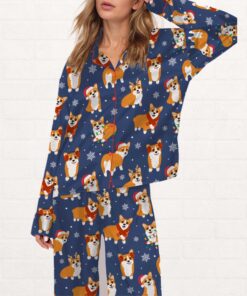 Corgi Christmas Silky Satin Pajama Set